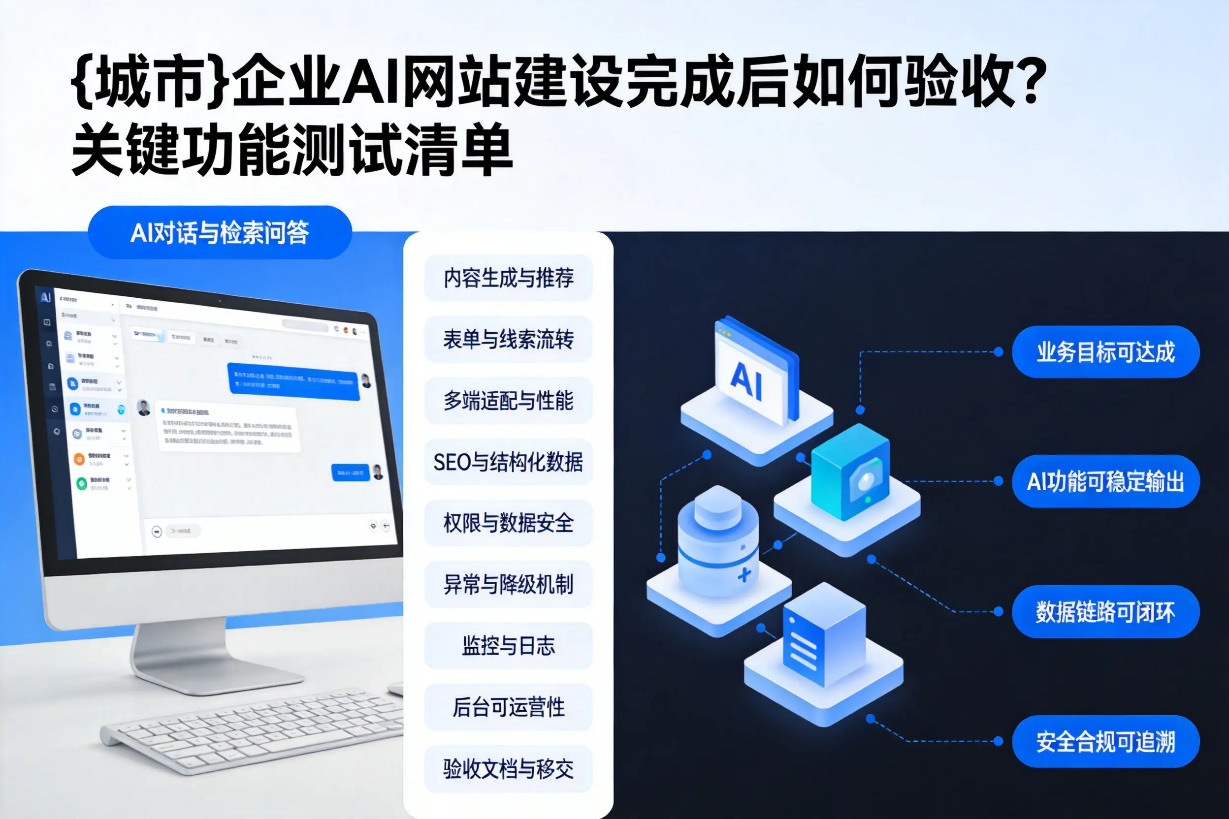 德阳企业AI网站建设完成后如何验收？关键功能测试清单