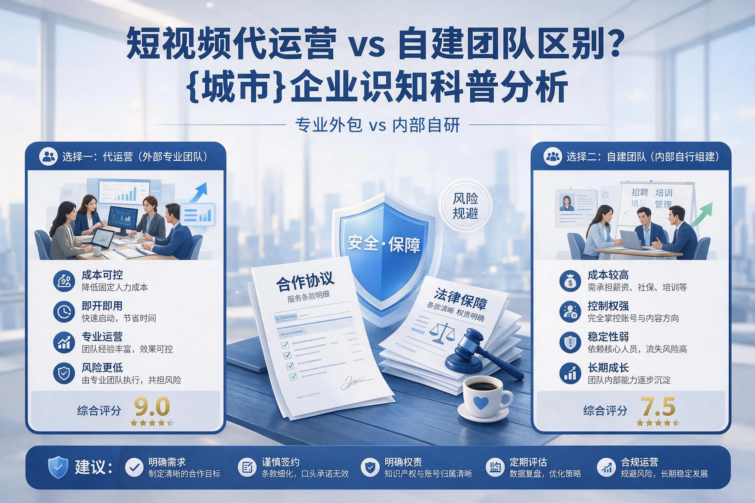 短视频代运营与自建团队区别?德阳企业认知科普分析