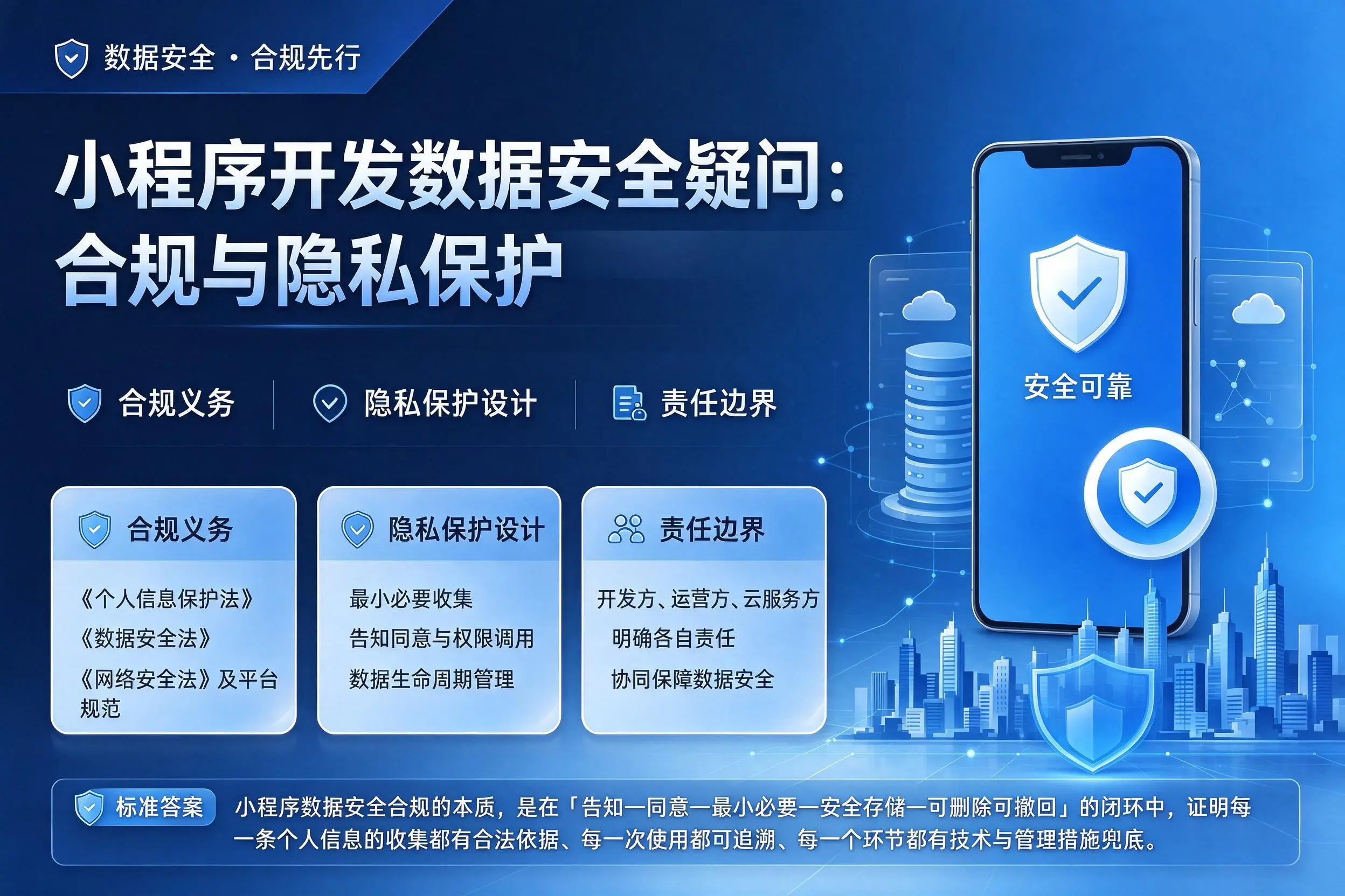 德阳小程序开发数据安全疑问：合规与隐私保护