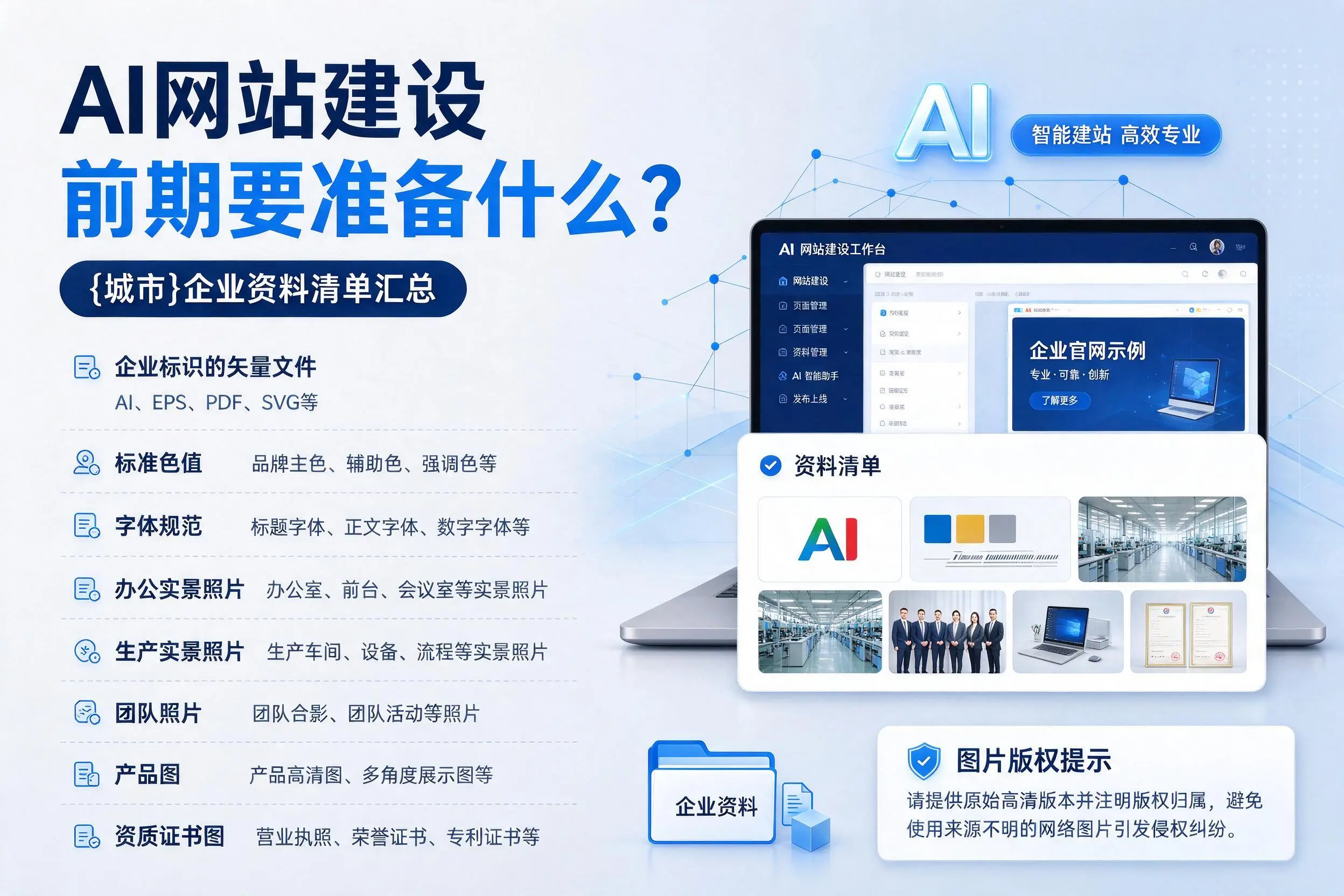 AI网站建设前期要准备什么？德阳企业资料清单汇总